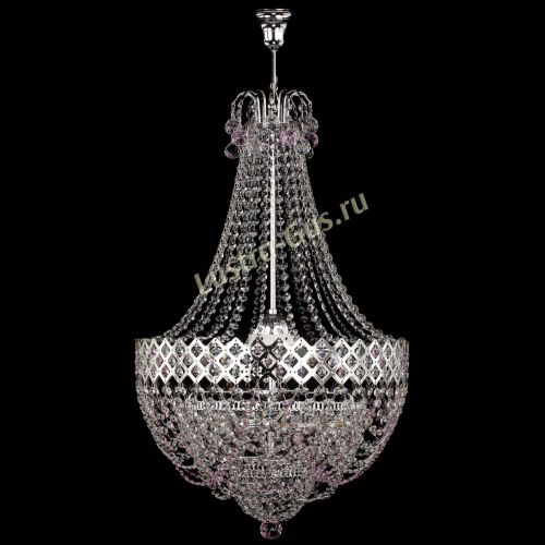 Люстра Корона №5 с подвесом Розовая в Симферополе Гусь Хрустальный