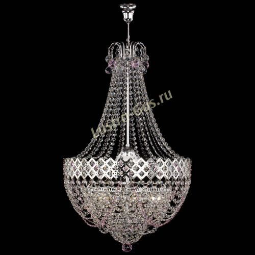 Люстра Корона №5 с подвесом Розовая в Симферополе Гусь Хрустальный