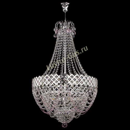 Люстра Корона №5 с подвесом Розовая в Симферополе Гусь Хрустальный