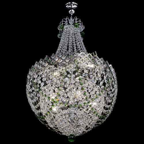 Люстра Корона №5 с подвесом Зеленая в Симферополе Гусь Хрустальный
