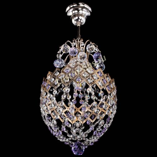Люстра Корона №6 фиолетовая в Симферополе Гусь Хрустальный