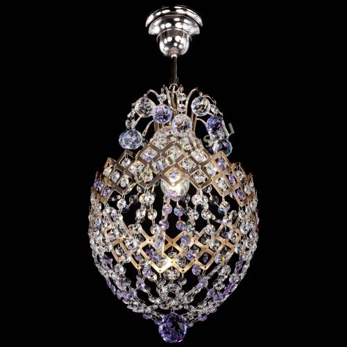 Люстра Корона №6 фиолетовая в Симферополе Гусь Хрустальный