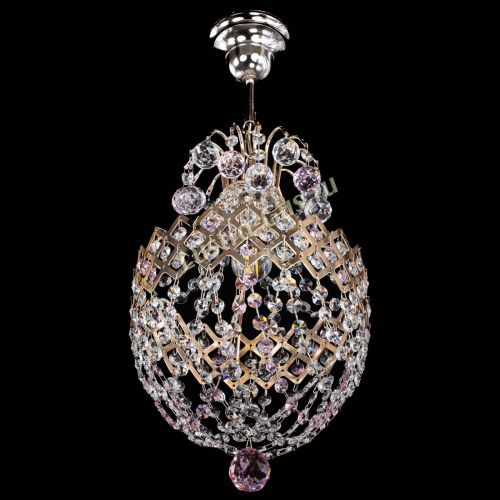 Люстра Корона №6 розовая в Симферополе Гусь Хрустальный