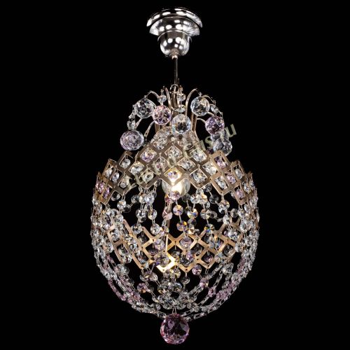 Люстра Корона №6 розовая в Симферополе Гусь Хрустальный