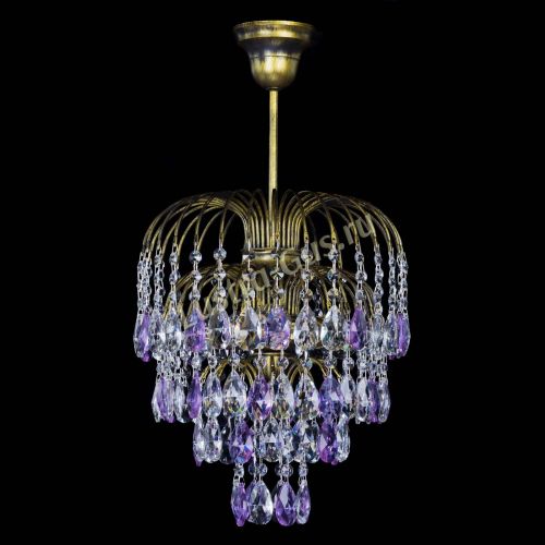 Люстра Лора №3 под бронзу фиолетовая в Симферополе Гусь Хрустальный