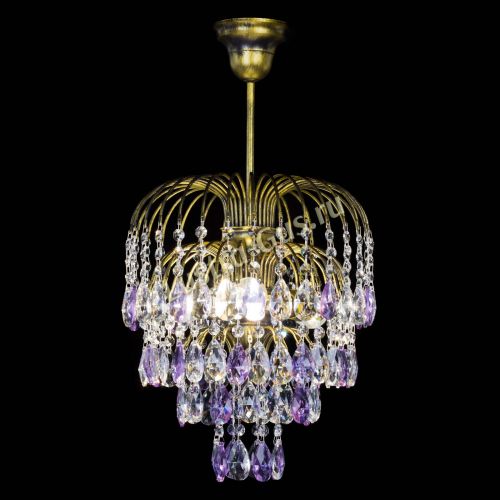 Люстра Лора №3 под бронзу фиолетовая в Симферополе Гусь Хрустальный