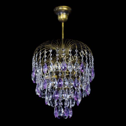 Люстра Лора №3 под бронзу фиолетовая в Симферополе Гусь Хрустальный