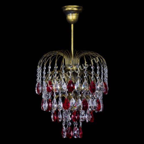 Люстра Лора №3 под бронзу красная в Симферополе Гусь Хрустальный