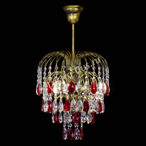 Люстра Лора №3 под бронзу красная в Симферополе Гусь Хрустальный