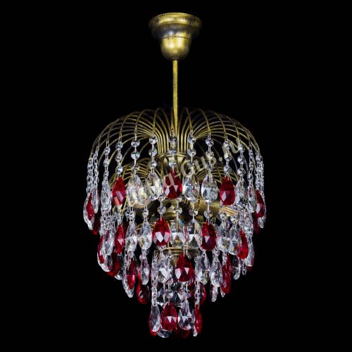 Люстра Лора №3 под бронзу красная в Симферополе Гусь Хрустальный