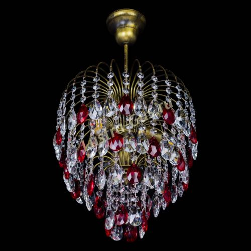 Люстра Лора №3 под бронзу красная в Симферополе Гусь Хрустальный