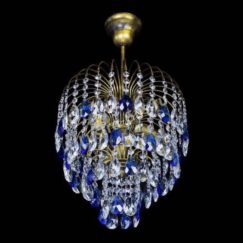 Люстра Лора №3 под бронзу синяя в Симферополе Гусь Хрустальный
