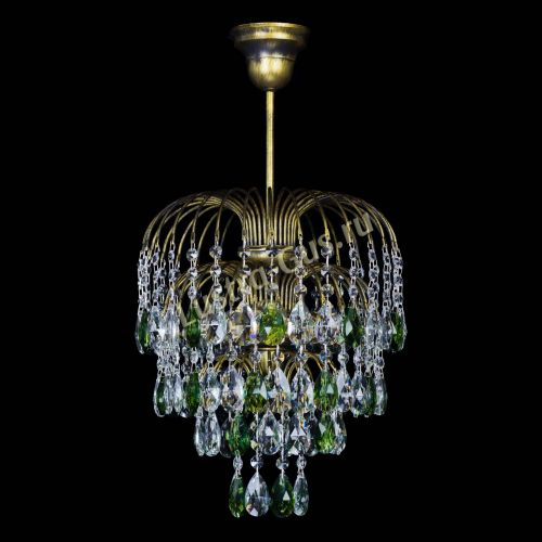Люстра Лора №3 под бронзу зеленая в Симферополе Гусь Хрустальный