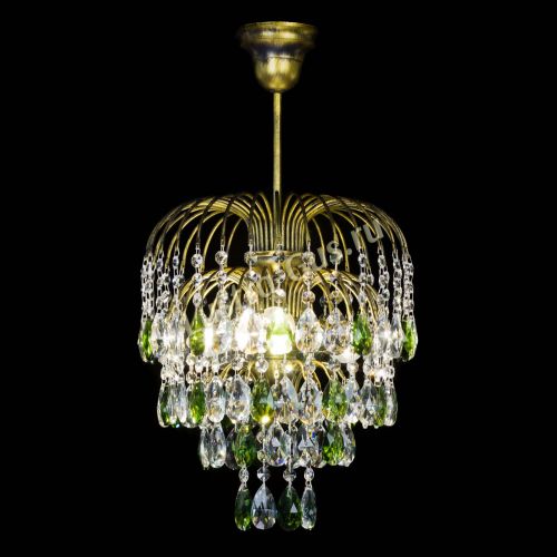 Люстра Лора №3 под бронзу зеленая в Симферополе Гусь Хрустальный
