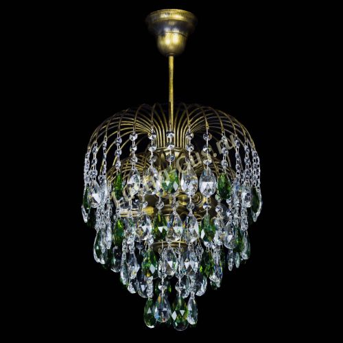Люстра Лора №3 под бронзу зеленая в Симферополе Гусь Хрустальный