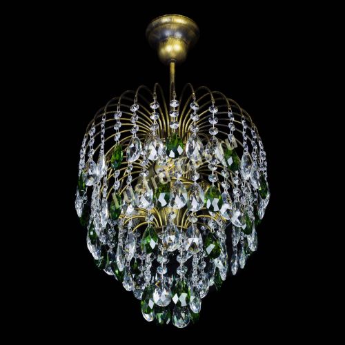 Люстра Лора №3 под бронзу зеленая в Симферополе Гусь Хрустальный