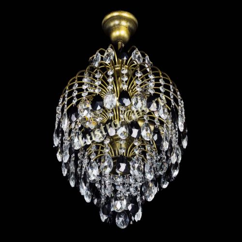 Люстра Лора №3 журавлик Черная под бронзу в Симферополе Гусь Хрустальный