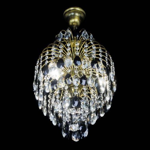 Люстра Лора №3 журавлик Черная под бронзу в Симферополе Гусь Хрустальный