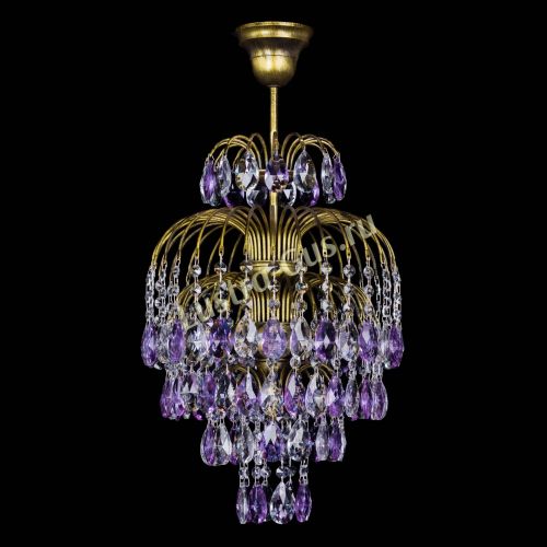 Люстра Лора №3 журавлик Фиолетовая под бронзу в Симферополе Гусь Хрустальный