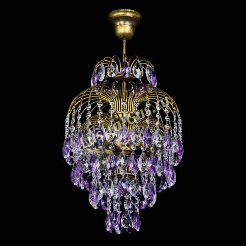 Люстра Лора №3 журавлик Фиолетовая под бронзу в Симферополе Гусь Хрустальный