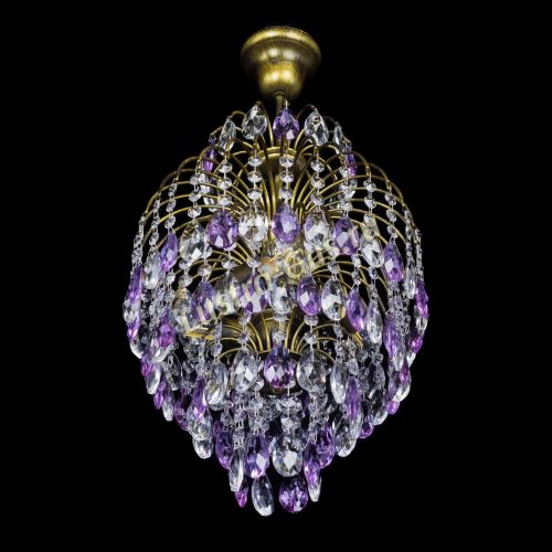 Люстра Лора №3 журавлик Фиолетовая под бронзу в Симферополе Гусь Хрустальный