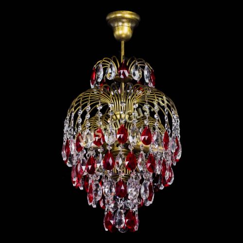 Люстра Лора №3 журавлик Красная под бронзу в Симферополе Гусь Хрустальный