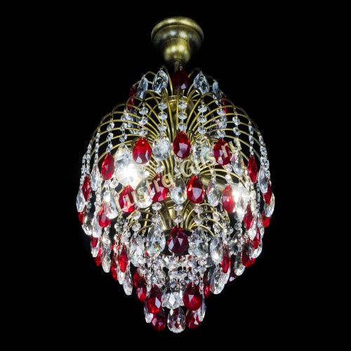 Люстра Лора №3 журавлик Красная под бронзу в Симферополе Гусь Хрустальный