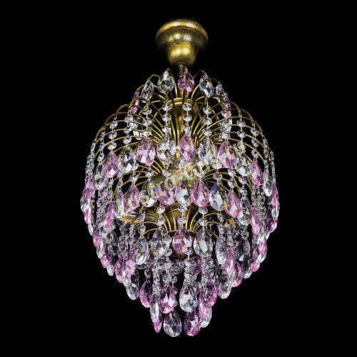 Люстра Лора №3 журавлик Розовая под бронзу в Симферополе Гусь Хрустальный