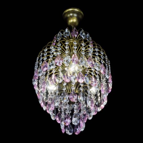 Люстра Лора №3 журавлик Розовая под бронзу в Симферополе Гусь Хрустальный