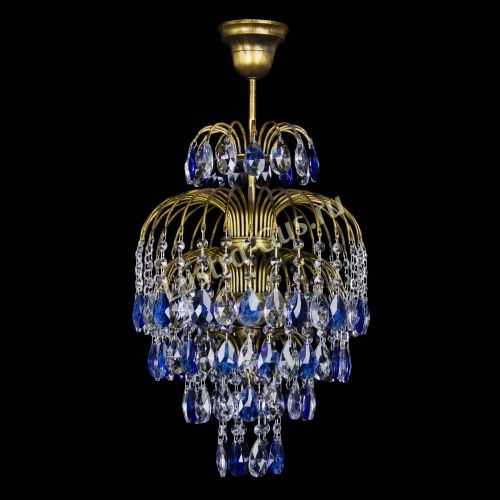 Люстра Лора №3 журавлик Синяя под бронзу в Симферополе Гусь Хрустальный