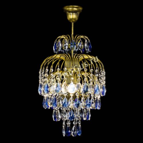 Люстра Лора №3 журавлик Синяя под бронзу в Симферополе Гусь Хрустальный