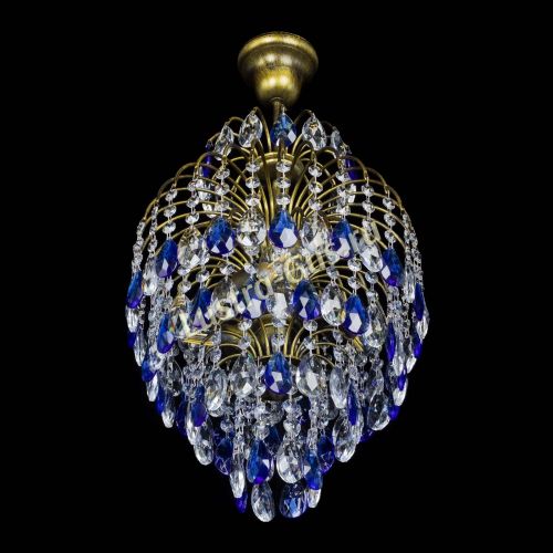 Люстра Лора №3 журавлик Синяя под бронзу в Симферополе Гусь Хрустальный