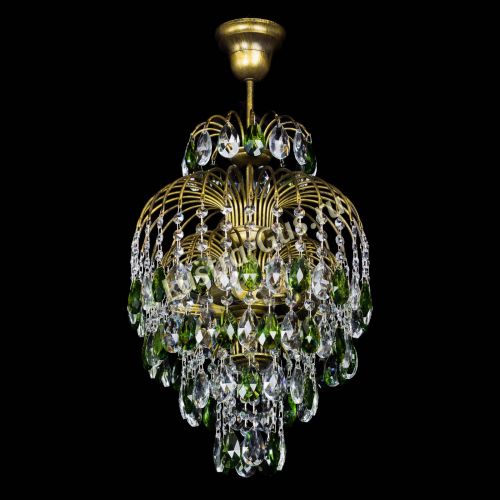Люстра Лора №3 журавлик Зеленая под бронзу в Симферополе Гусь Хрустальный