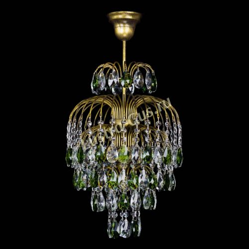 Люстра Лора №3 журавлик Зеленая под бронзу в Симферополе Гусь Хрустальный