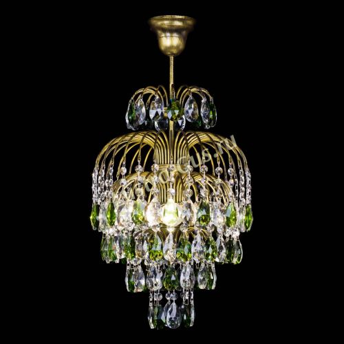 Люстра Лора №3 журавлик Зеленая под бронзу в Симферополе Гусь Хрустальный