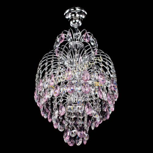 Люстра Лора №3 журавлик розовая в Симферополе Гусь Хрустальный