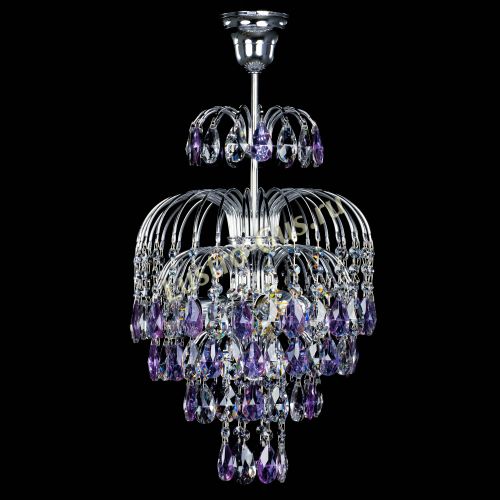 Люстра Лора №3 журавлик сиреневая в Симферополе Гусь Хрустальный