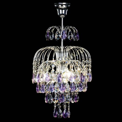 Люстра Лора №3 журавлик сиреневая в Симферополе Гусь Хрустальный