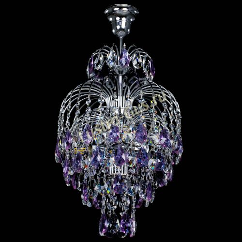 Люстра Лора №3 журавлик сиреневая в Симферополе Гусь Хрустальный