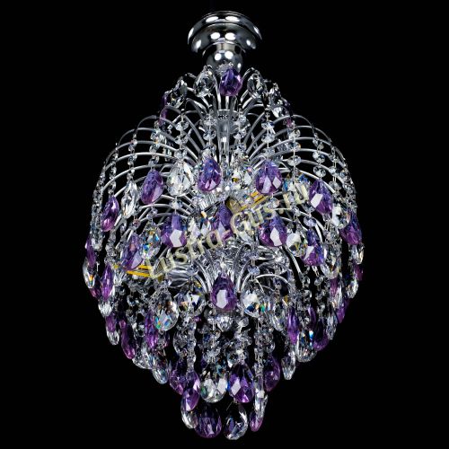 Люстра Лора №3 журавлик сиреневая в Симферополе Гусь Хрустальный