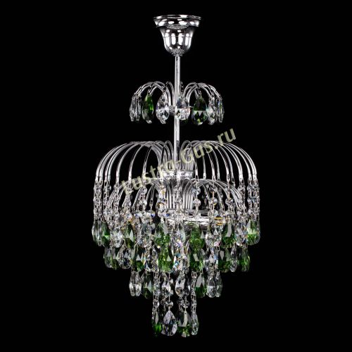 Люстра Лора №3 журавлик зеленая в Симферополе Гусь Хрустальный