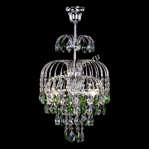 Люстра Лора №3 журавлик зеленая в Симферополе Гусь Хрустальный