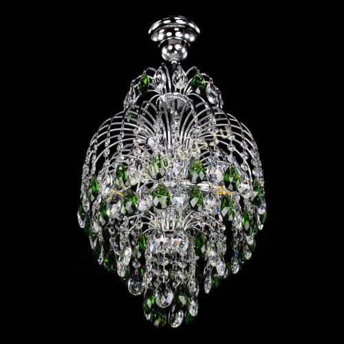 Люстра Лора №3 журавлик зеленая в Симферополе Гусь Хрустальный