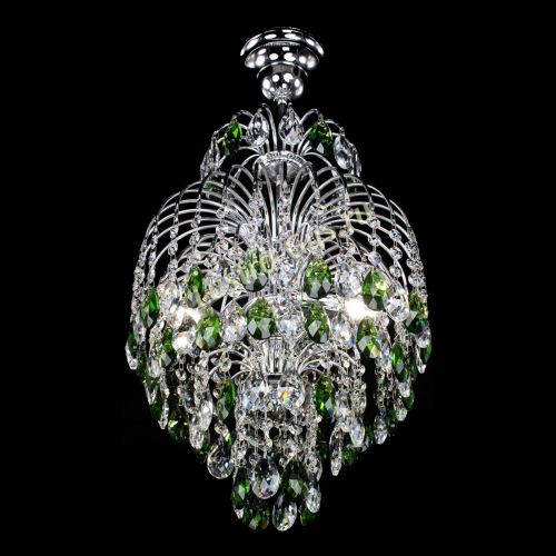 Люстра Лора №3 журавлик зеленая в Симферополе Гусь Хрустальный