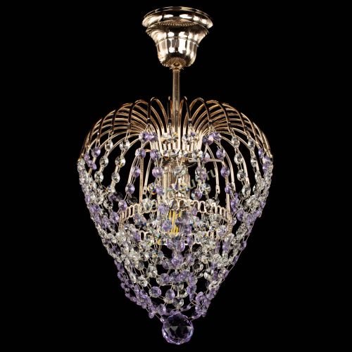 Люстра Малинка обтикон фиолетовая в Симферополе Гусь Хрустальный