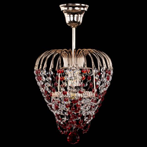 Люстра Малинка обтикон красная в Симферополе Гусь Хрустальный