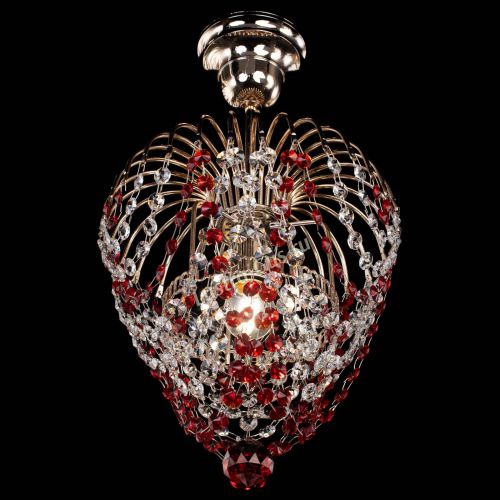 Люстра Малинка обтикон красная в Симферополе Гусь Хрустальный