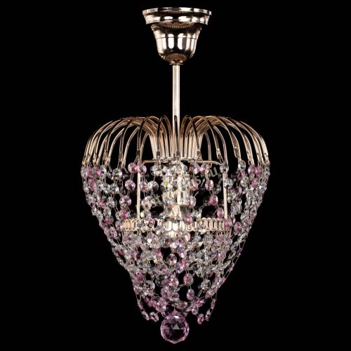 Люстра Малинка обтикон розовая в Симферополе Гусь Хрустальный