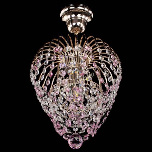 Люстра Малинка обтикон розовая в Симферополе Гусь Хрустальный