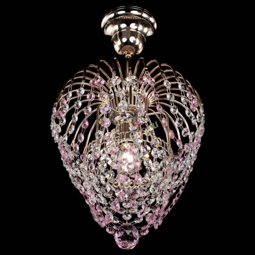 Люстра Малинка обтикон розовая в Симферополе Гусь Хрустальный